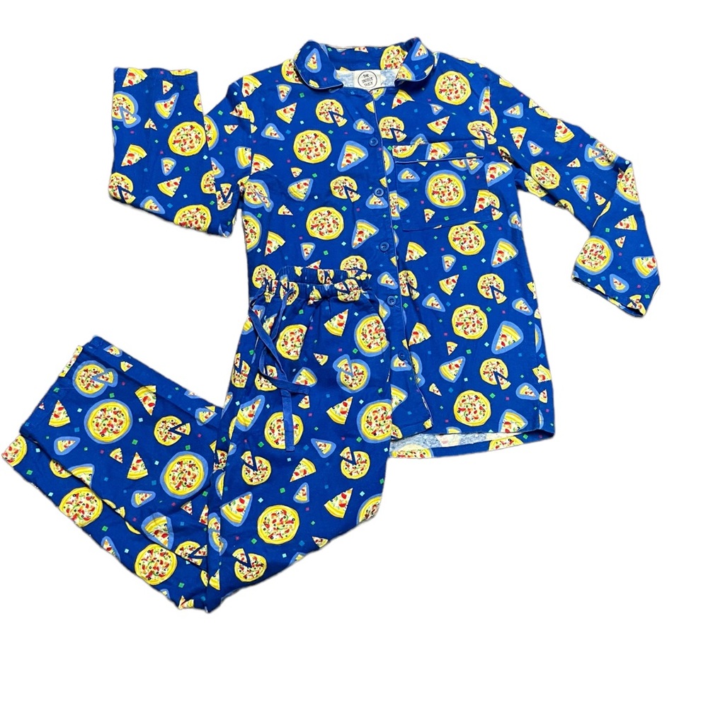 Sleep Lab pizza party confetti flannel pajama set with pockets size small